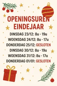 Openingsuren eindejaar